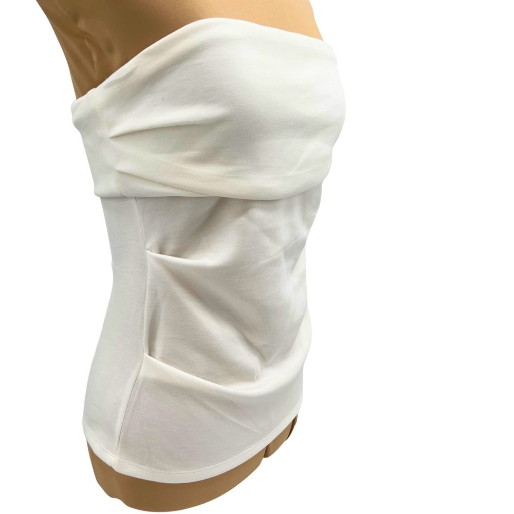 Emerson Lang (Large - NWOT) White Ruched Strapless Top - Picture 3 of 8